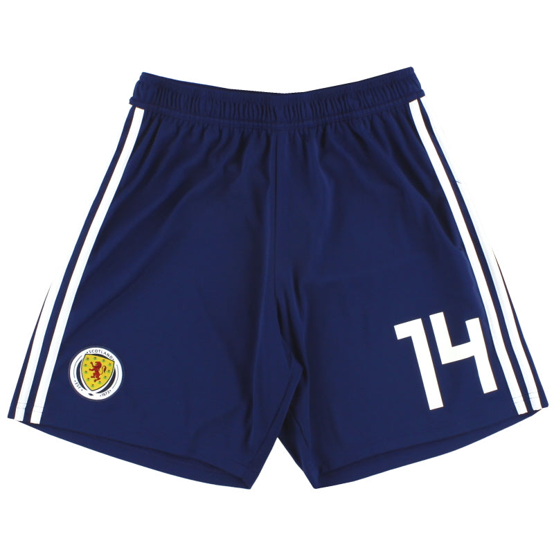 2017-18 Scotland adidas Player Issue Home Shorts #14 *As New* M Football Shorts