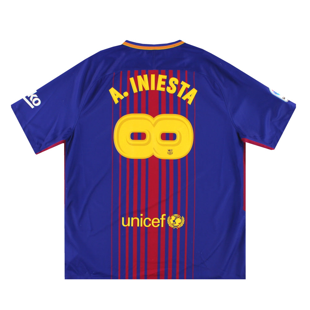2017-18 Barcelona Nike Home Shirt Iniesta Infinity #8 XL 847255