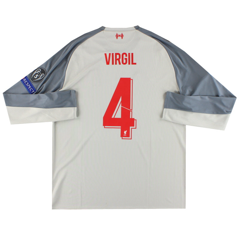 2018-19 Liverpool New Balance Third Shirt Virgil #4 L/S *w/tags* XL Football Shirt