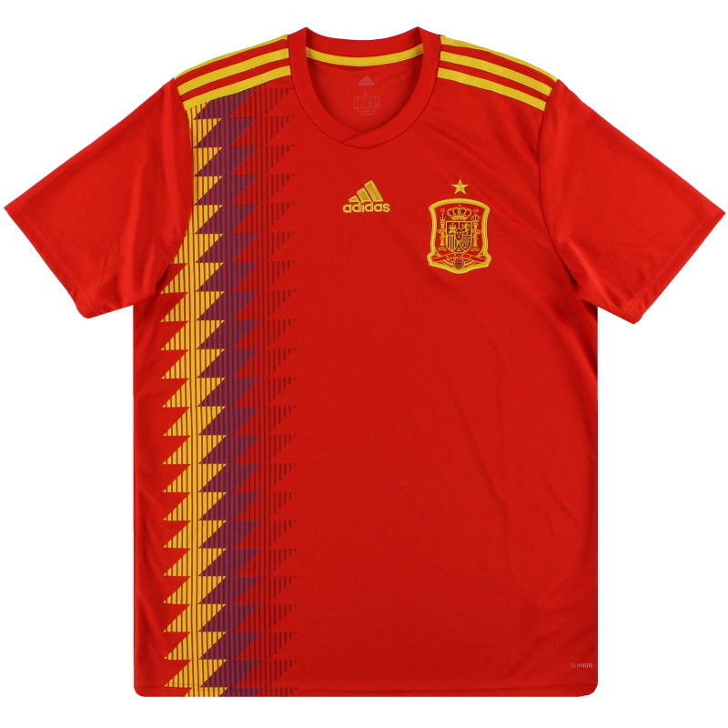 2018-19 Spain adidas Home Shirt *Mint* L Football Shirt
