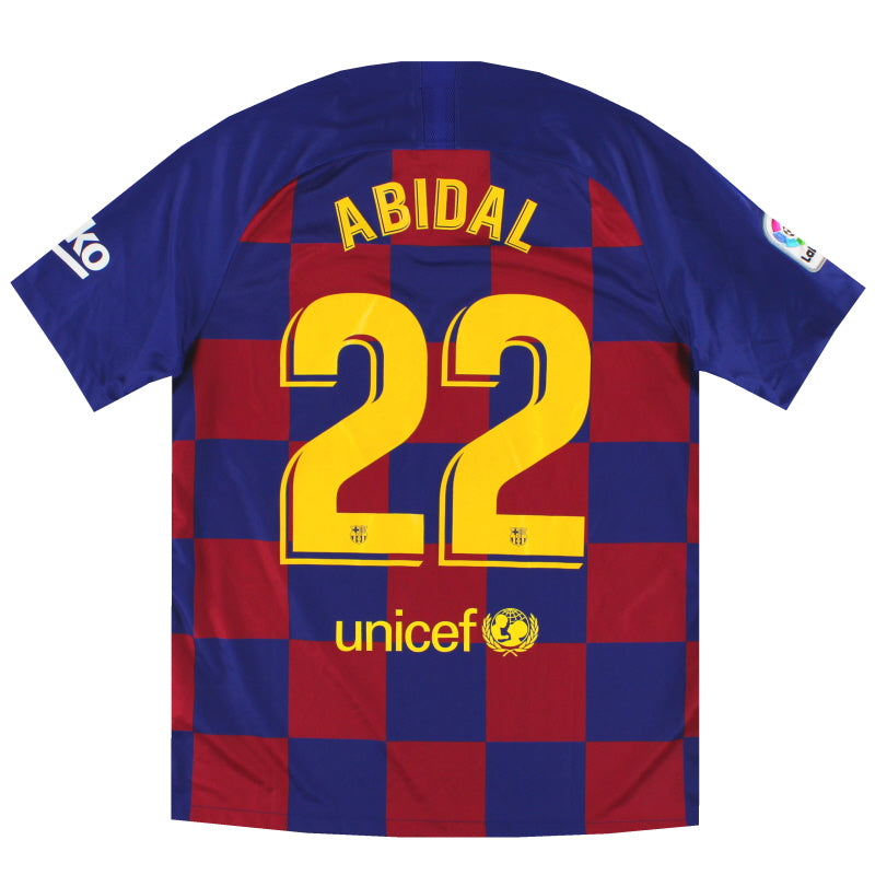 2019-20 Barcelona Nike Home Shirt Abidal #22 L Football Shirt