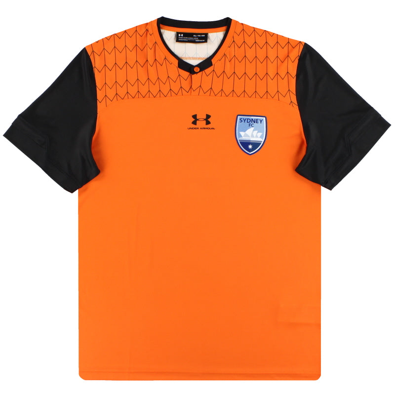 2019-20 Sydney FC Under Armour Player Issue Orange Goalkeeper Shirt *As New* L Football Shirt