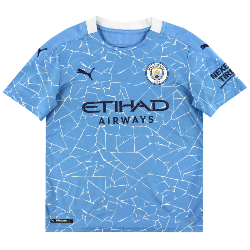 2020-21 Manchester City Puma Home Shirt M.Boys Football Shirt