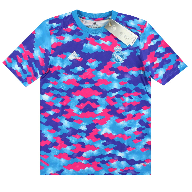 2021-22 Real Madrid adidas Pre-Match Shirt *BNIB* M.Boys Training Shirt