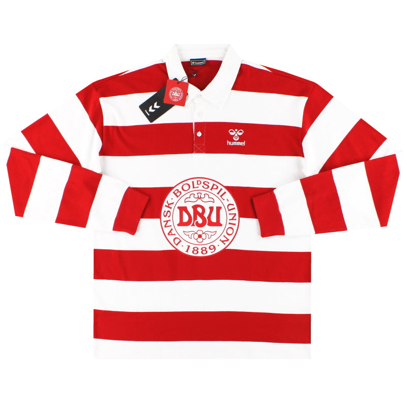 2024-25 Denmark Hummel Rugby Striped Fan Polo *BNIB* Football Shirt