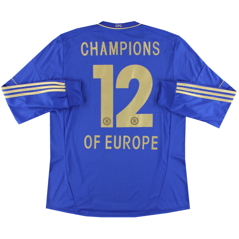 2012-13 Chelsea adidas Home Shirt 'Champions Of Europe' #12 XL Football Shirt