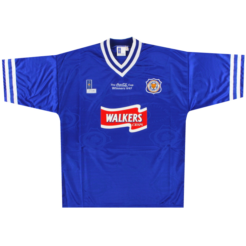 1997 Leicester ’Coca Cola Cup Winners’ Home Shirt *Mint* L