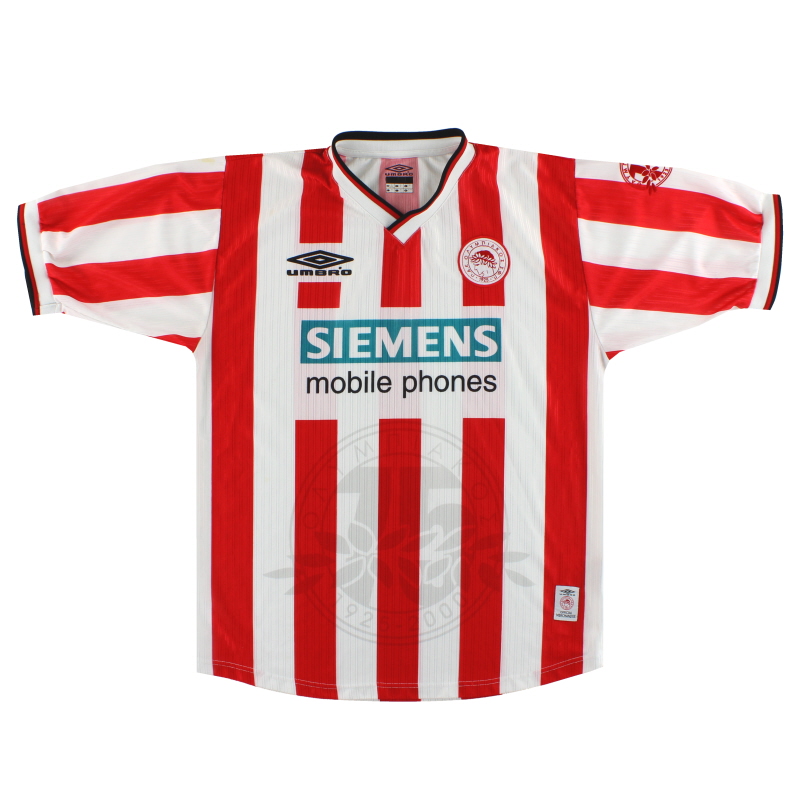 2000-01 Olympiakos Umbro ’75th Anniversary’ Home Shirt XL
