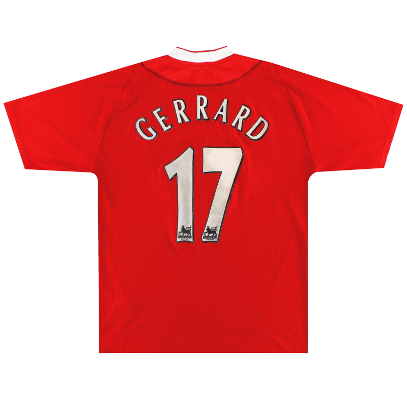2002-04 Liverpool Reebok Home Shirt Gerrard #17 M