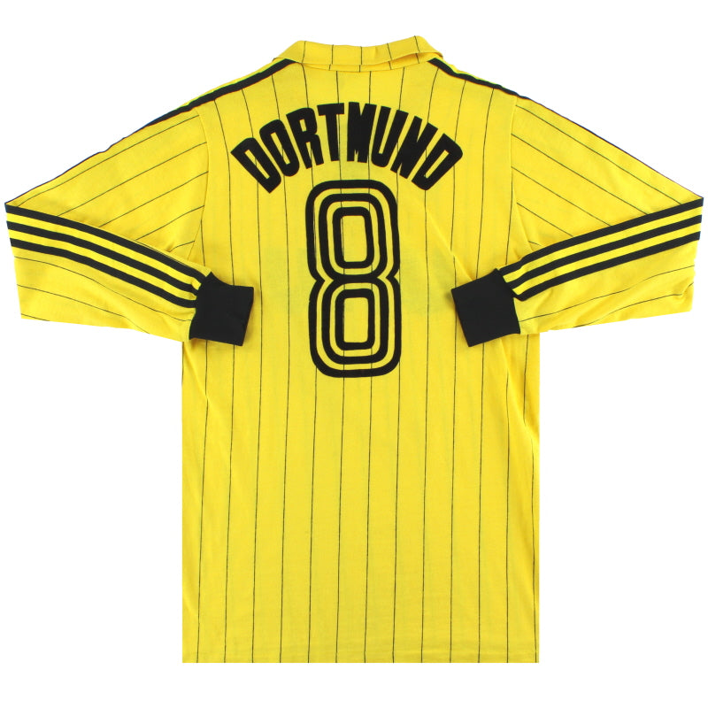1981-82 Dortmund adidas Home Shirt L/S #8 L | Vintage Football Shirts