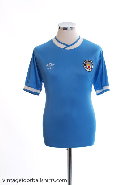 1985-87 Manchester City Home Shirt L Football Shirt