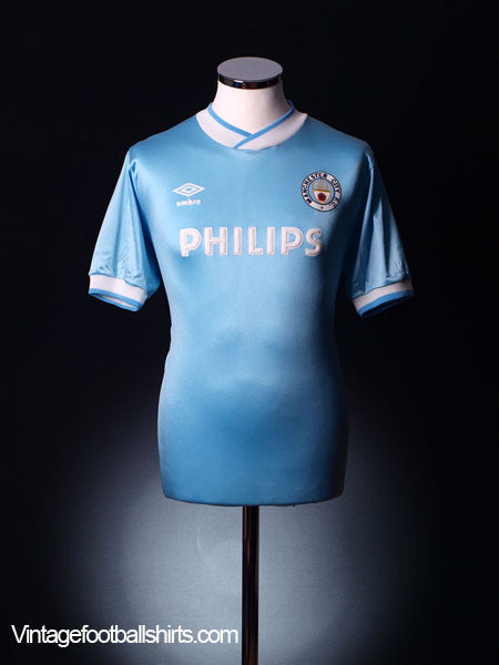 1985-87 Manchester City Home Shirt M Football Shirt
