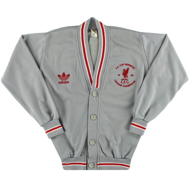 1986-87 Liverpool adidas 'Double Winners' Cardigan S Football Shirt
