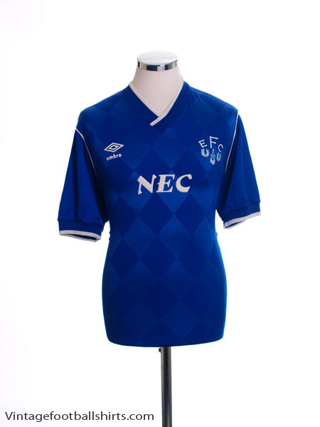 1986-89 Everton Home Shirt L Football Shirt