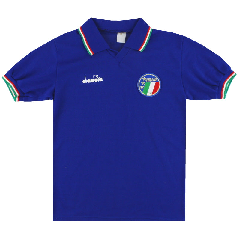 1986-90 Italy Diadora Home Shirt Y Football Shirt
