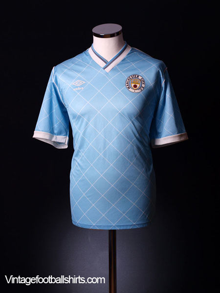 1987-89 Manchester City Home Shirt M Football Shirt