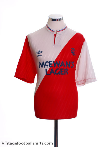 1987-90 Rangers Away Shirt L Football Shirt