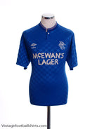 1987-90 Rangers Home Shirt L Football Shirt