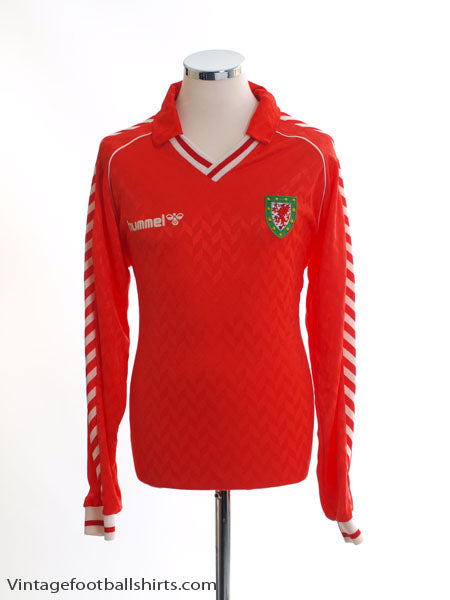 1987-90 Wales Match Issue Home Shirt L/S #17 L Football Shirt