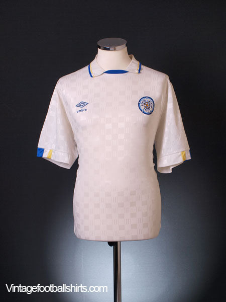 1988-90 Leeds Home Shirt L Football Shirt
