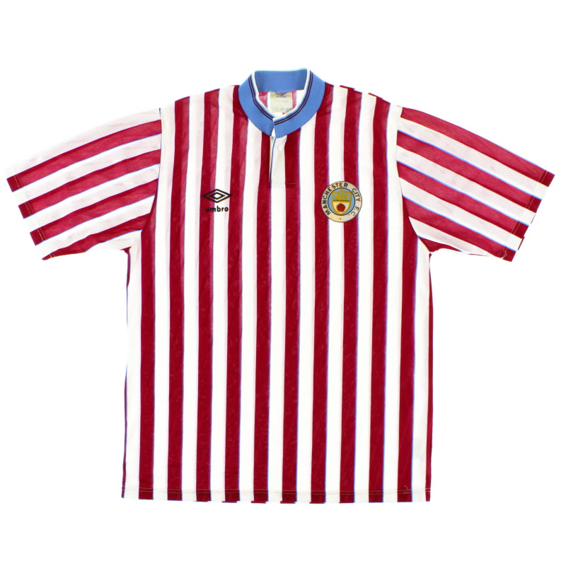 1988-90 Manchester City Away Shirt M Football Shirt