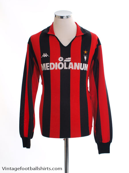1989-90 AC Milan Home Shirt L/S XL Football Shirt