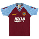 1989-90 Aston Villa Hummel Home Shirt L.Boys Football Shirt