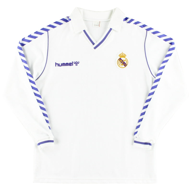 1989-90 Real Madrid Player Issue Home Shirt L/S XL Football Shirt