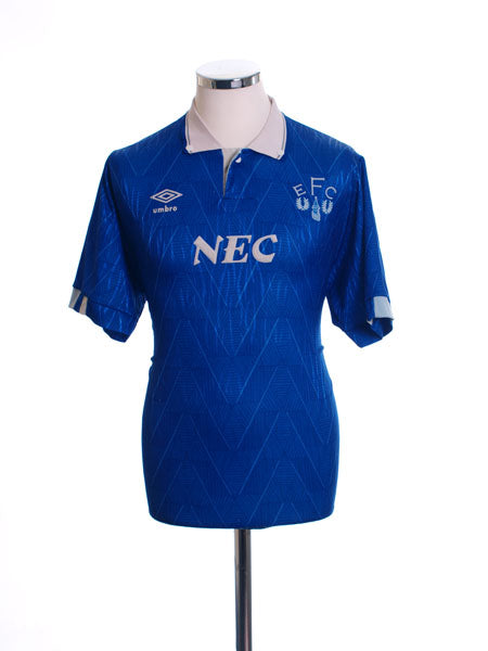 1989-91 Everton Home Shirt L Football Shirt