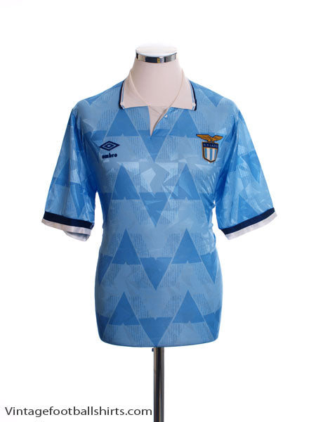 1989-91 Lazio Home Shirt L Football Shirt
