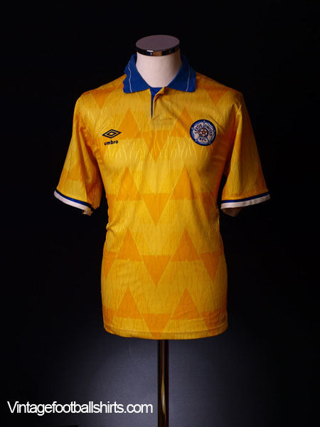 1989-91 Leeds Away Shirt L Football Shirt