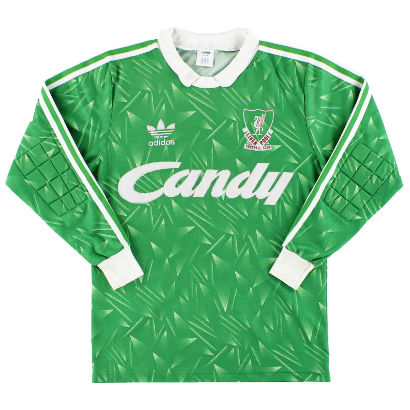 1989-91 Liverpool adidas Goalkeeper Shirt S Football Shirt