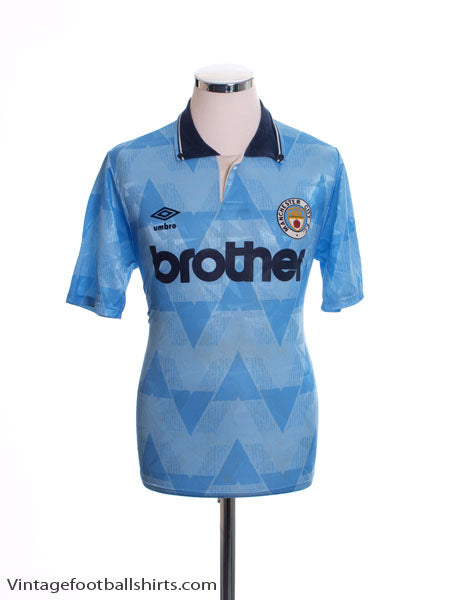 1989 91 Manchester City Home Shirt S
