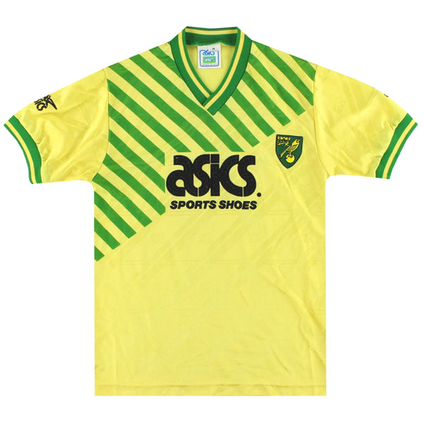 1989-92 Norwich City Asics Home Shirt M | Vintage Football Shirts