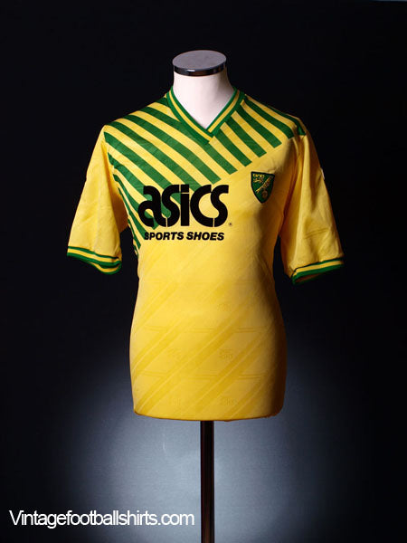 1989-92 Norwich City Match Issue Home Shirt #9 L Football Shirt