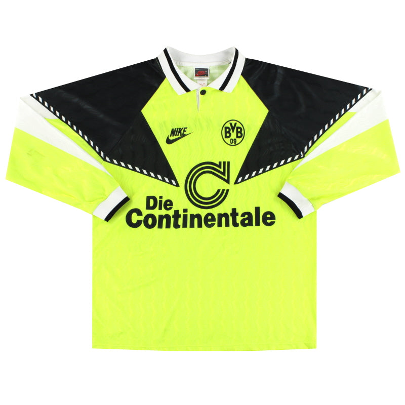 1990-91 Borussia Dortmund Nike Home Shirt L/S L Football Shirt