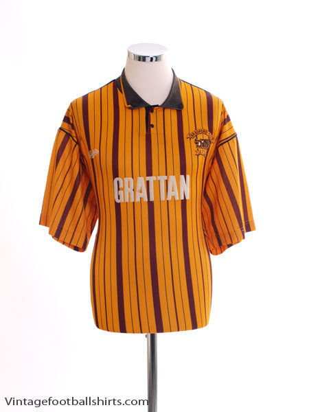 1990-91 Bradford City Home Shirt L Football Shirt