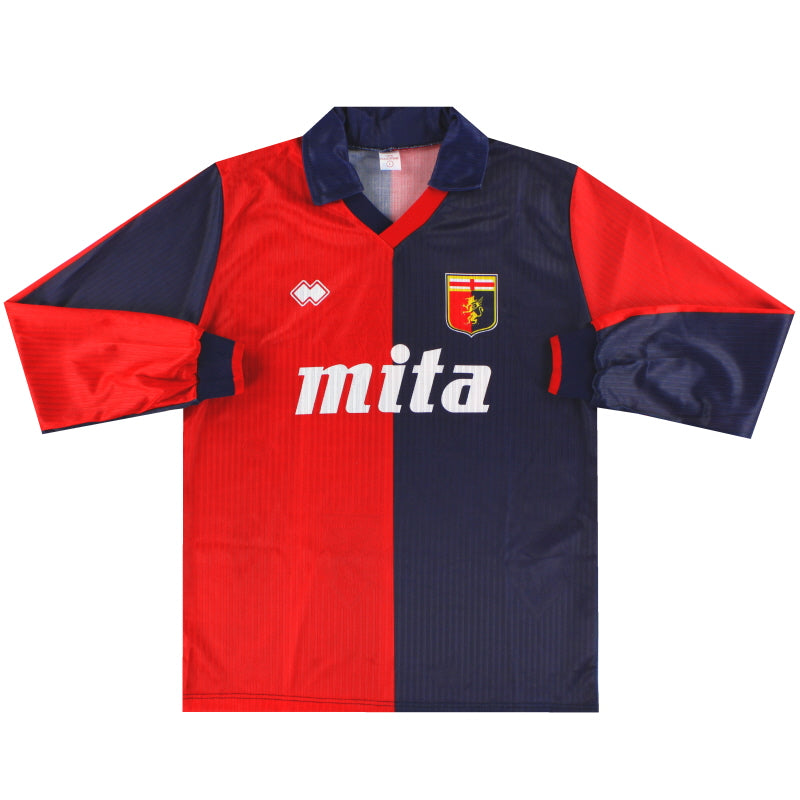 1990-91 Genoa Errea Home Shirt L/S *As New* L Football Shirt