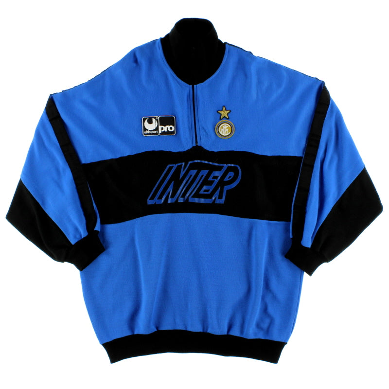 1990-91 Inter Milan Uhlsport 1/4 Zip Drill Top L Training Top