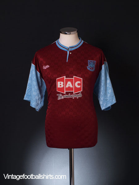 1990-91 West Ham Home Shirt M Football Shirt