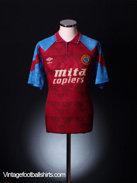 1990-92 Aston Villa Home Shirt L Football Shirt