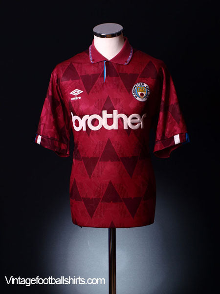 1990-92 Manchester City Away Shirt M Football Shirt