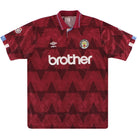 1990-92 Manchester City Umbro Match Issue Away Shirt #5 L Football Shirt