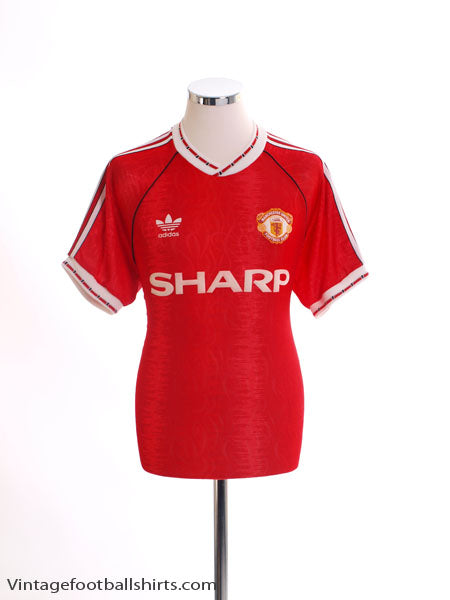 1990-92 Manchester United Home Shirt L Football Shirt