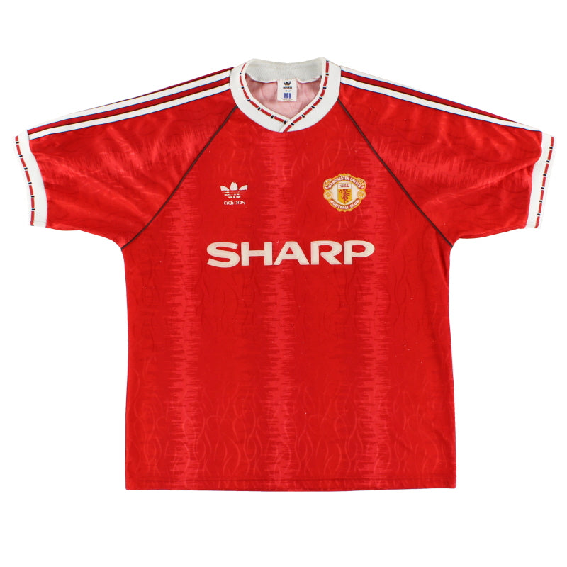 1990-92 Manchester United Home Shirt L Football Shirt