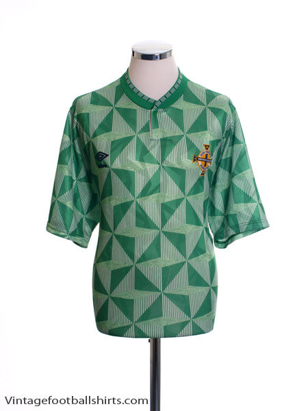 1990-92 Northern Ireland Home Shirt L Football Shirt