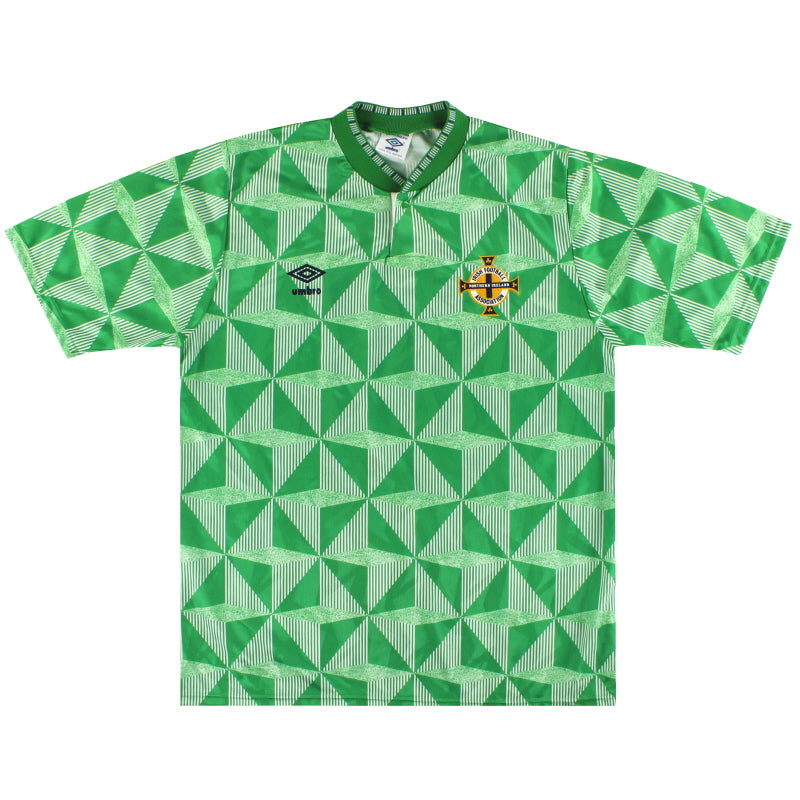 1990-92 Northern Ireland Umbro Home Shirt *Mint* L Football Shirt
