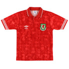 1990-92 Wales Home Shirt *Mint* L.Boys Football Shirt