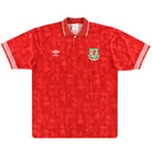 1990-92 Wales Umbro Home Shirt *Mint* L Football Shirt