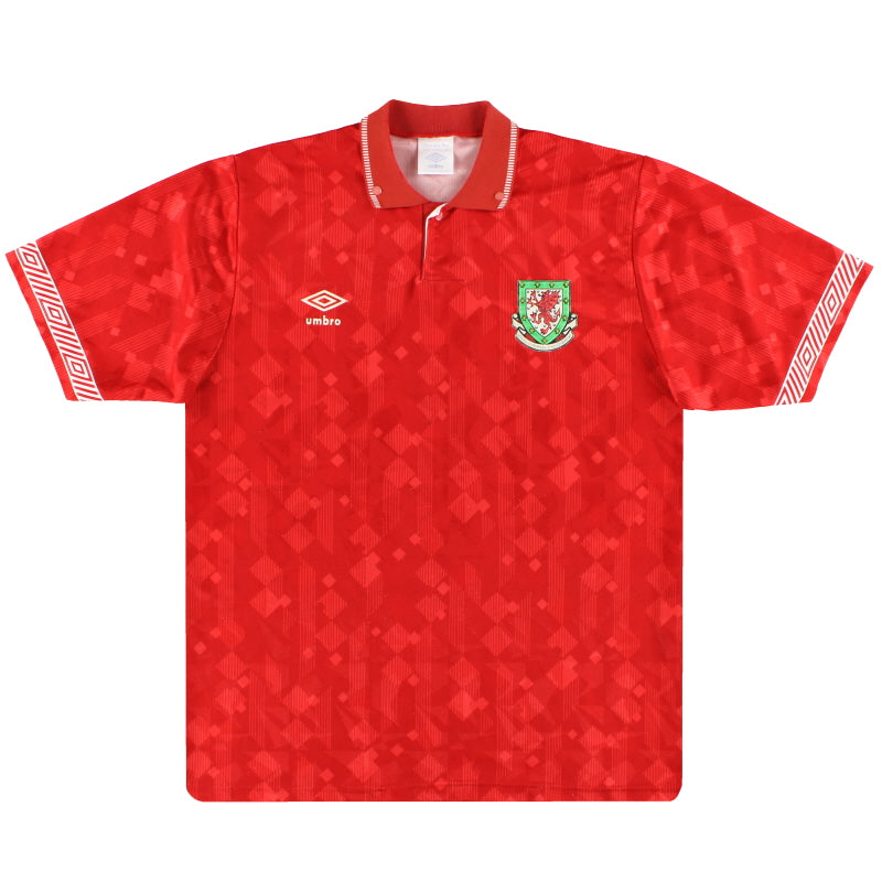 1990-92 Wales Umbro Home Shirt Y Football Shirt